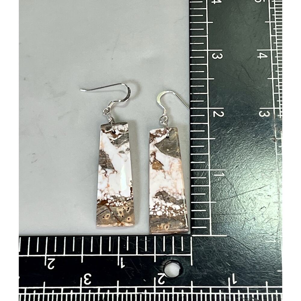 Navajo Wild Horse Turquoise and Sterling Silver Drop Dangle Earrings NEW - Picture 12 of 13